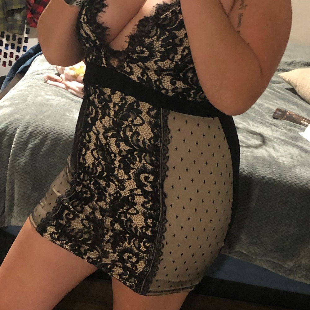 Black lace dress